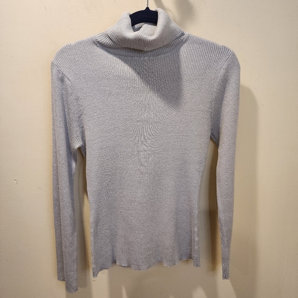 Carolyn Taylor Glitter Gray Turtleneck Sweater fits M - Picture 6 of 9